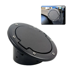 Cargar imagen en el visor de la galería, Black Aluminum Locking Fuel Filler Door Gas Tank Cap Cover for Jeep Wrangler (2007–2018)