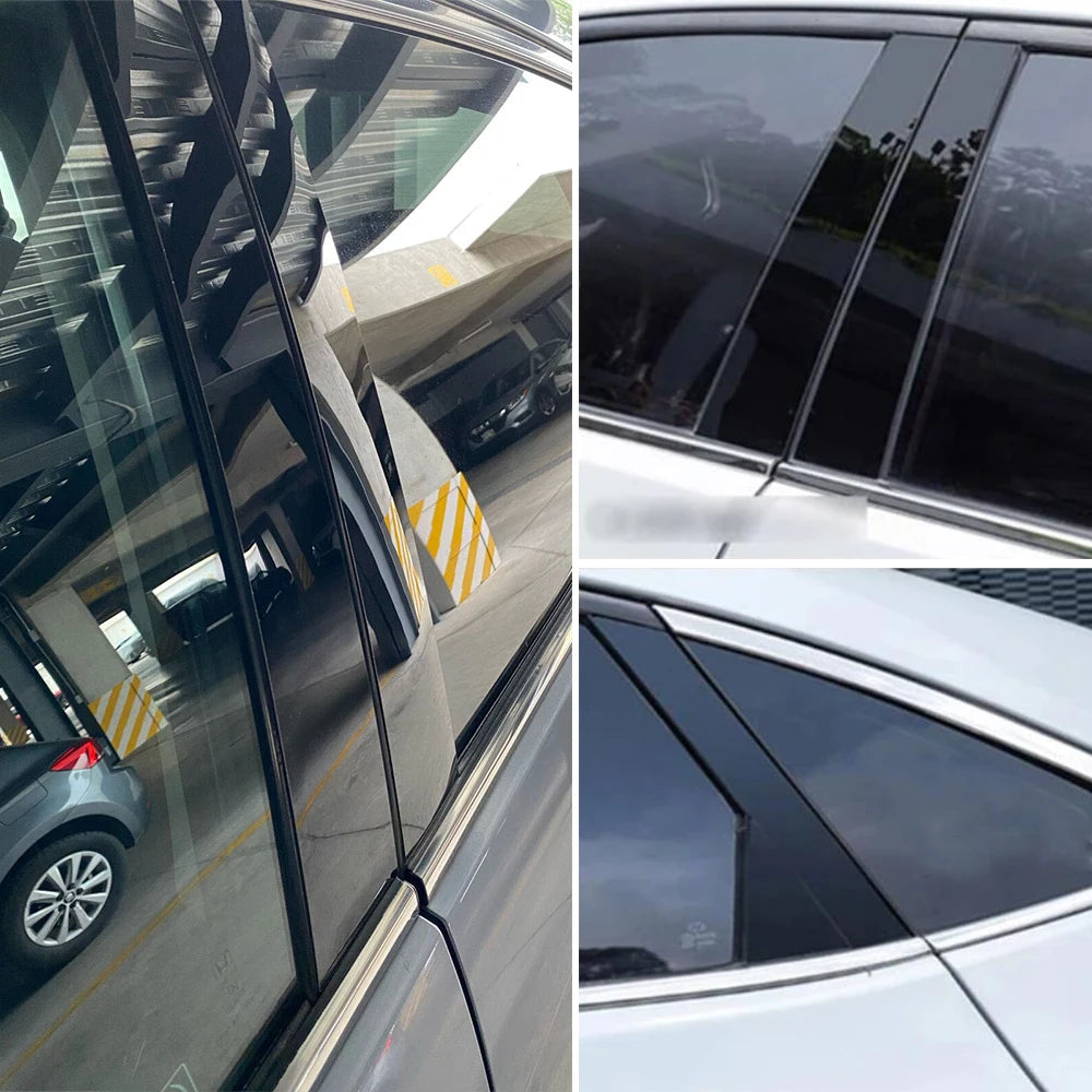 Gloss Piano Black Pillar Posts for Nissan Altima (2013–2018) | 6pc