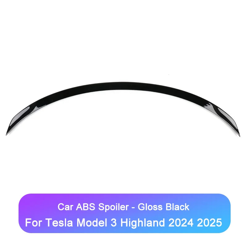 Matte Carbon ABS Rear Trunk Spoiler for Tesla Model 3 Highland Performance (2025) | Boot Wing
