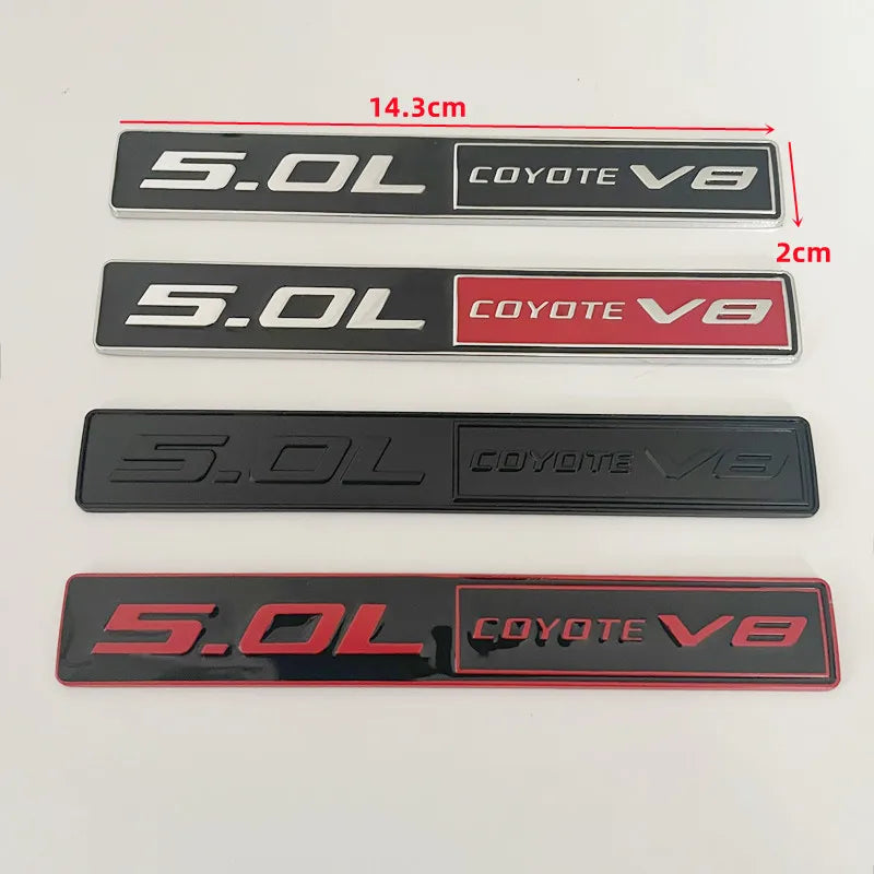 3D Metal 5.0 COYOTE V8 Rear Trunk / Fender Emblem Badge Sticker | Ford Car Accessory