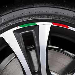 Green White Red Italian Flag Stripe Wheel Decal | Waterproof Vinyl Sticker for Cars & Motorcycles
