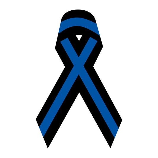 Thin Blue Line Ribbon Vinyl Decals