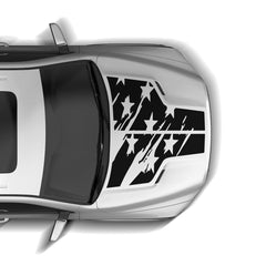 Tattered US flag hood decals graphics compatible with Dodge Ram Rebel