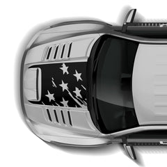 Tattered US flag hood decals graphics compatible with Dodge Ram TRX