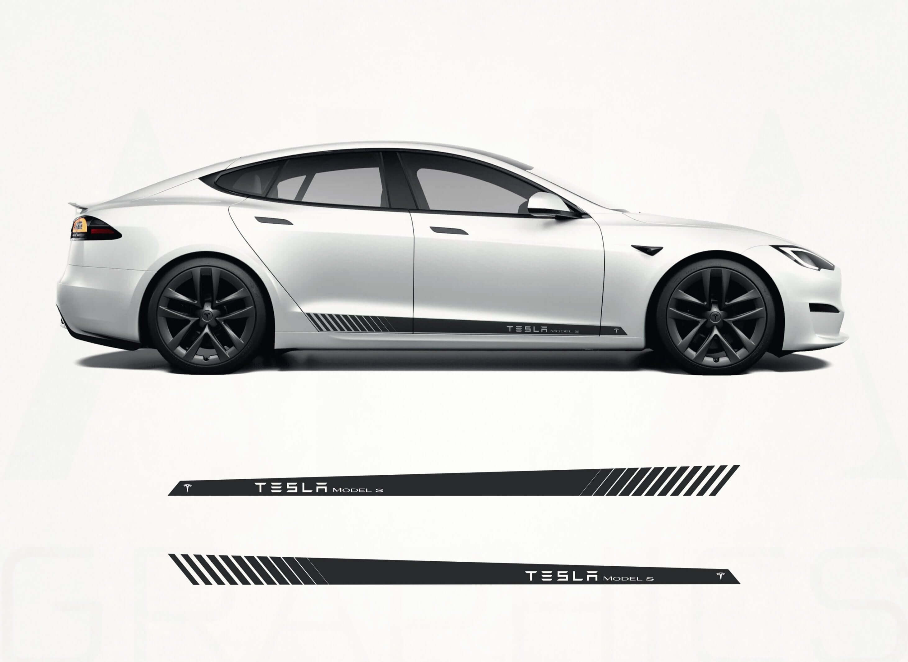 Tesla Model S Side Stripes Decals