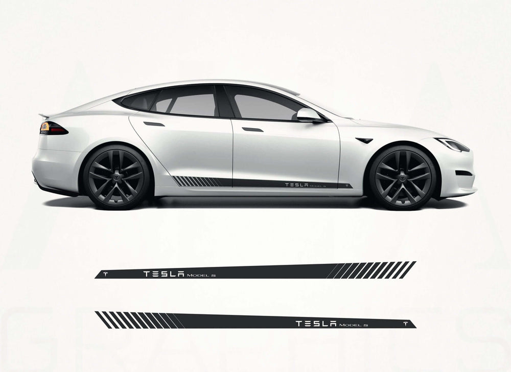 Tesla Model S Side Stripes Decals