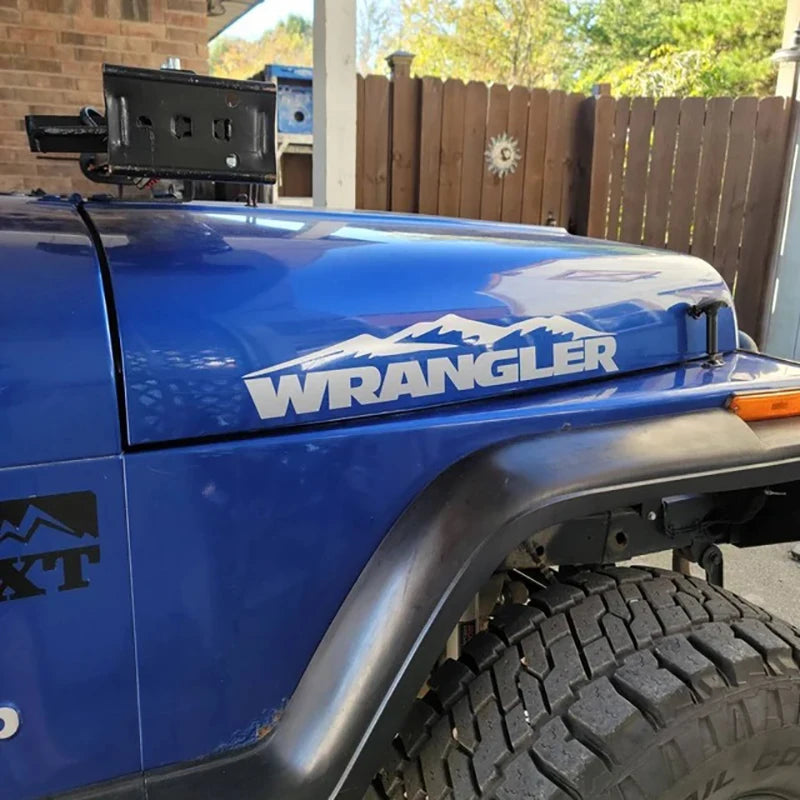 Mountain / WRANGLER Hood Decal Sticker for Jeep Wrangler | Adventure Style Vinyl