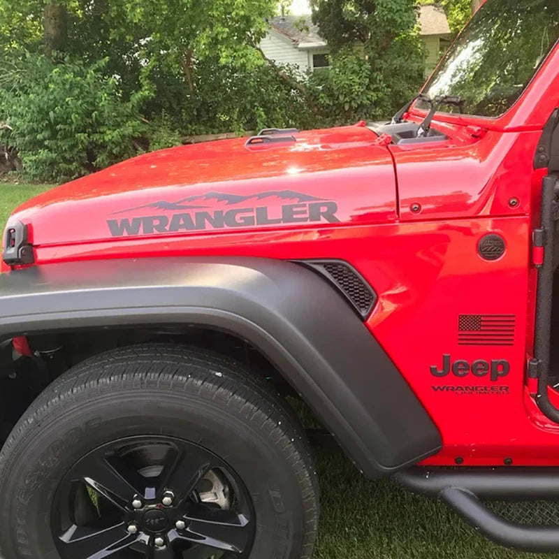 Mountain / WRANGLER Hood Decal Sticker for Jeep Wrangler | Adventure Style Vinyl
