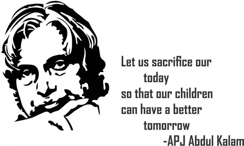 Calcomanía con frase motivacional de Abdul Kalam