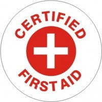 Certified First Aid Hard Hat Sticker #SS2