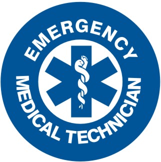 Emergency Medical Technician with BC/BS Symbol Hard Hat Marker HM-19