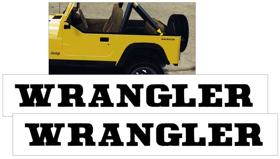 1988-90 Jeep Wrangler YJ Side Body Decal Set