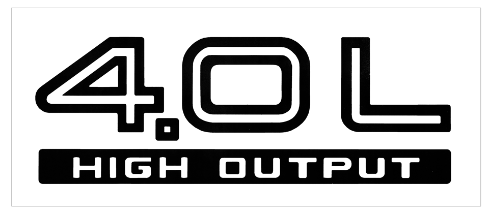 1991-06 Jeep XJ - 4.0 L High Output Decal  - 1.75" x 5"