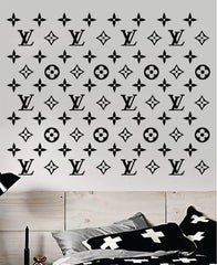 Luxury LV Logo Pattern Wall Decal – 45" Designer Vinyl Sticker for Bedroom, Glam Room, or Boutique Decor