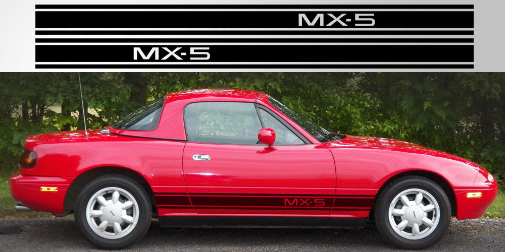 Mazda Miata MX-5 Triple Stripe Decal Graphic