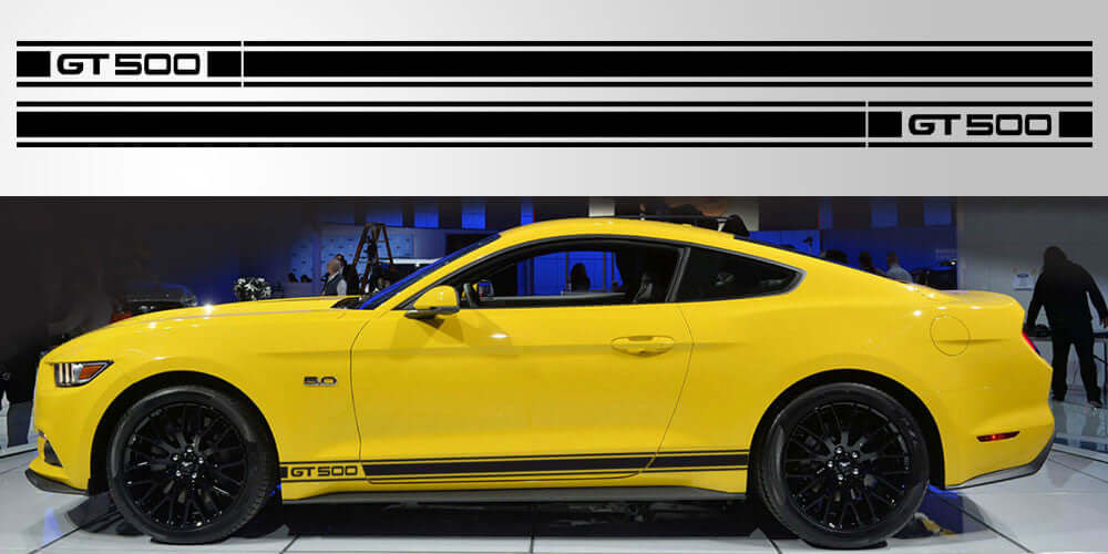 Mustang GT 500 Triple Stripe Vinyl Decal Version 2