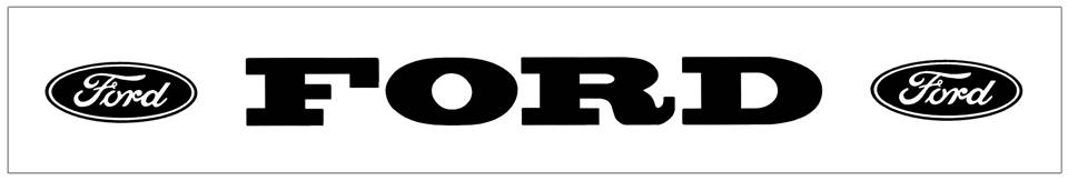 Ford with Ovals Windshield Decal - 2.5" x 36"