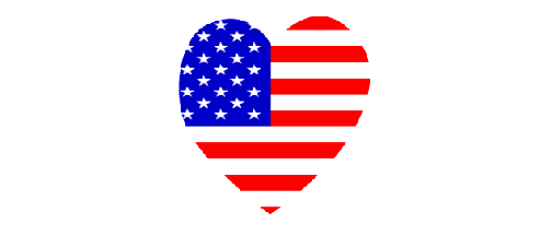 Stars and stripes - heart shaped - 4.25