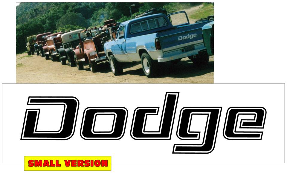 1976-86 Dodge Tailgate Decal - Dodge Name - Small - 1" x 5.5"