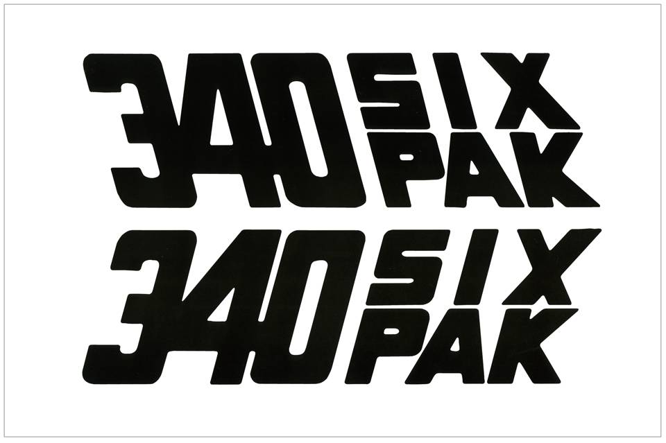 1970 Dodge Challenger 340 SIX-PAK Fender Decal Set