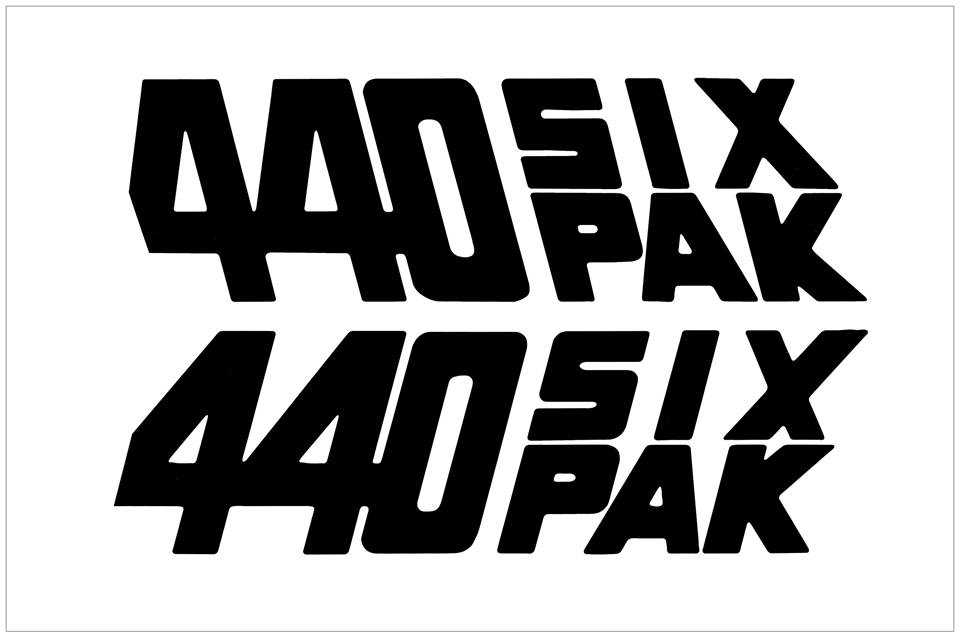 1970 Dodge Challenger 440 SIX-PAK Fender Decal Set