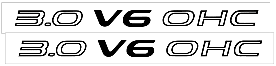 1991-93 Dodge Daytona IROC R/T - 3.0 V6 OHC Hood Designation Decal Kit