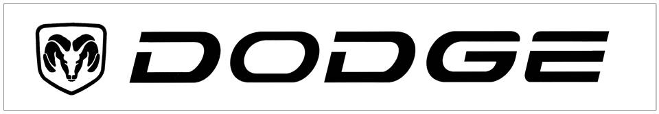 Dodge with Ram Head Windshield Decal - 5" x 40"