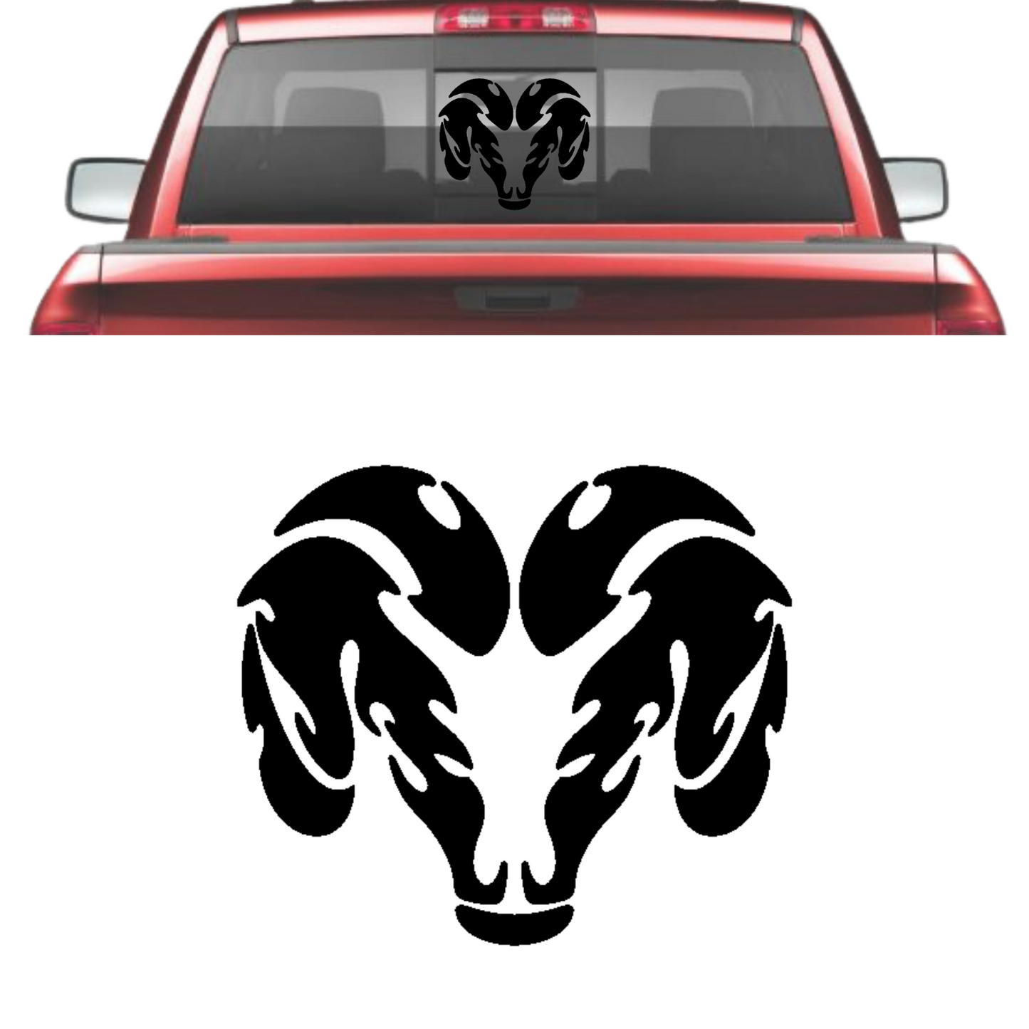 10" Decal Window Sticker Fits: Dodge Ram Diesel Truck