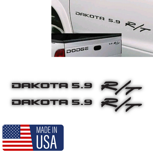 1998 - 2001 DODGE DAKOTA 5.9 R/T DOOR NAMES TWO DECAL SET