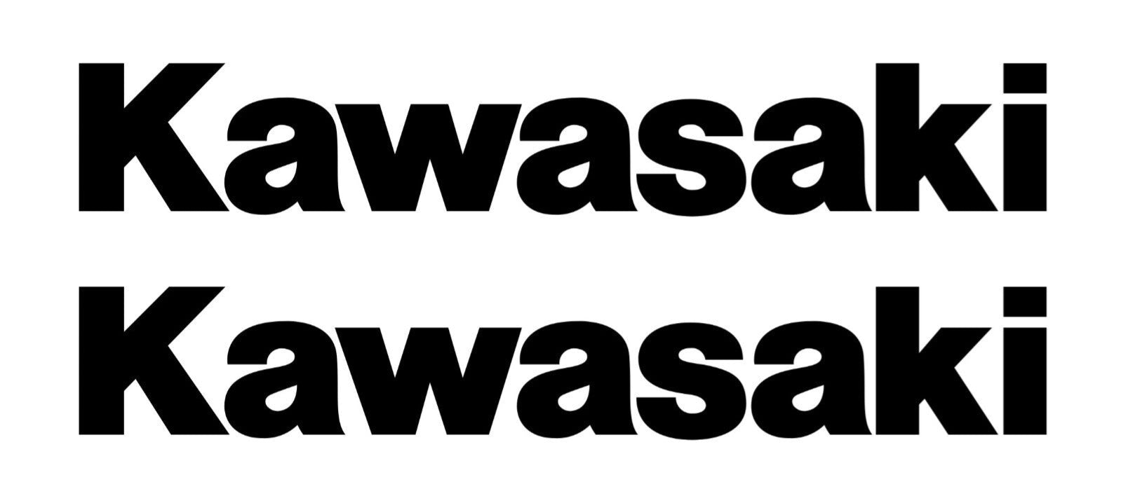 Repetition of the word 'Kawasaki' in black text on a white background