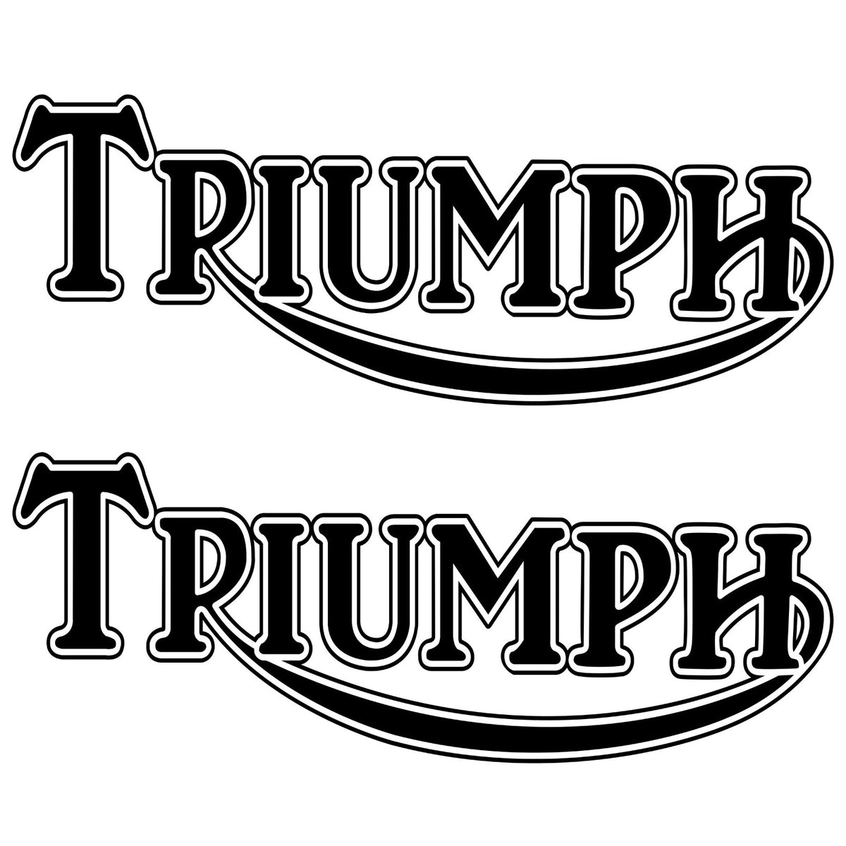 Triumph Decal Outlne Die Cut Vinyl Gas Tank Fuel Tank Sticker Set Of 2