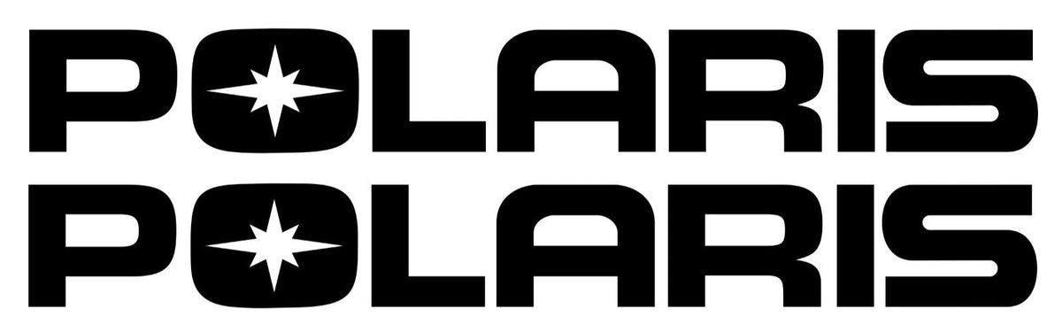 Three instances of the Polaris logo on a white background