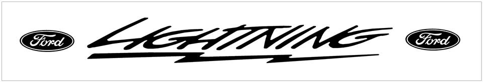 Ford Lightning Windshield Decal with Ovals - 3.75" x 36"