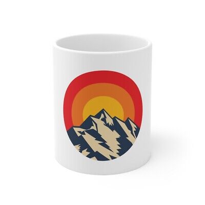 Retro Vintage Sunset Mountain Camping Outdoor Ceramic Coffee Mug