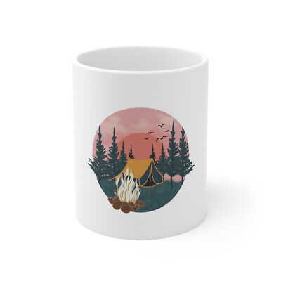 Cute Camping Outdoor Graphic Novelty Ceramic Coffee Mug Gift