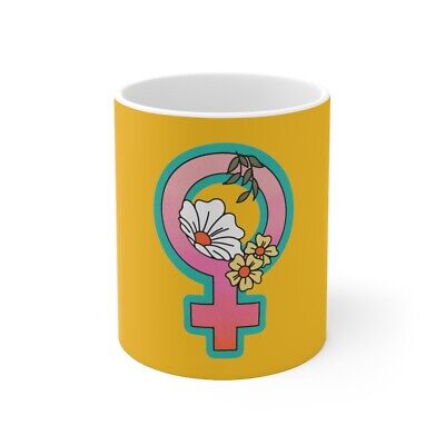 Cute Retro Feminist Feminism Women's Rights Symbol Ceramic Coffee Mug