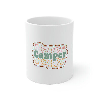 Retro Happy Camper Graphic Novelty Ceramic Coffee Mug