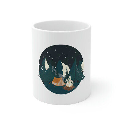 Cute Camping Outdoors Graphic Novelty Ceramic Coffee Mug Gift