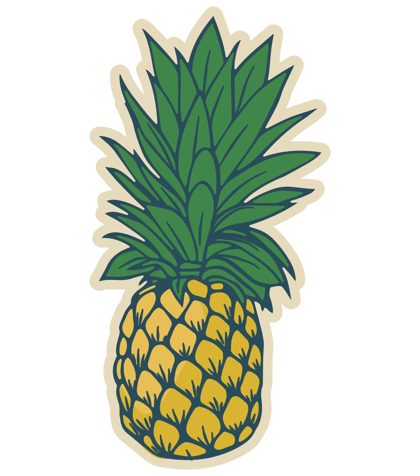 Pineapple Cartoon Vinyl Decal Sticker - 5 Pack