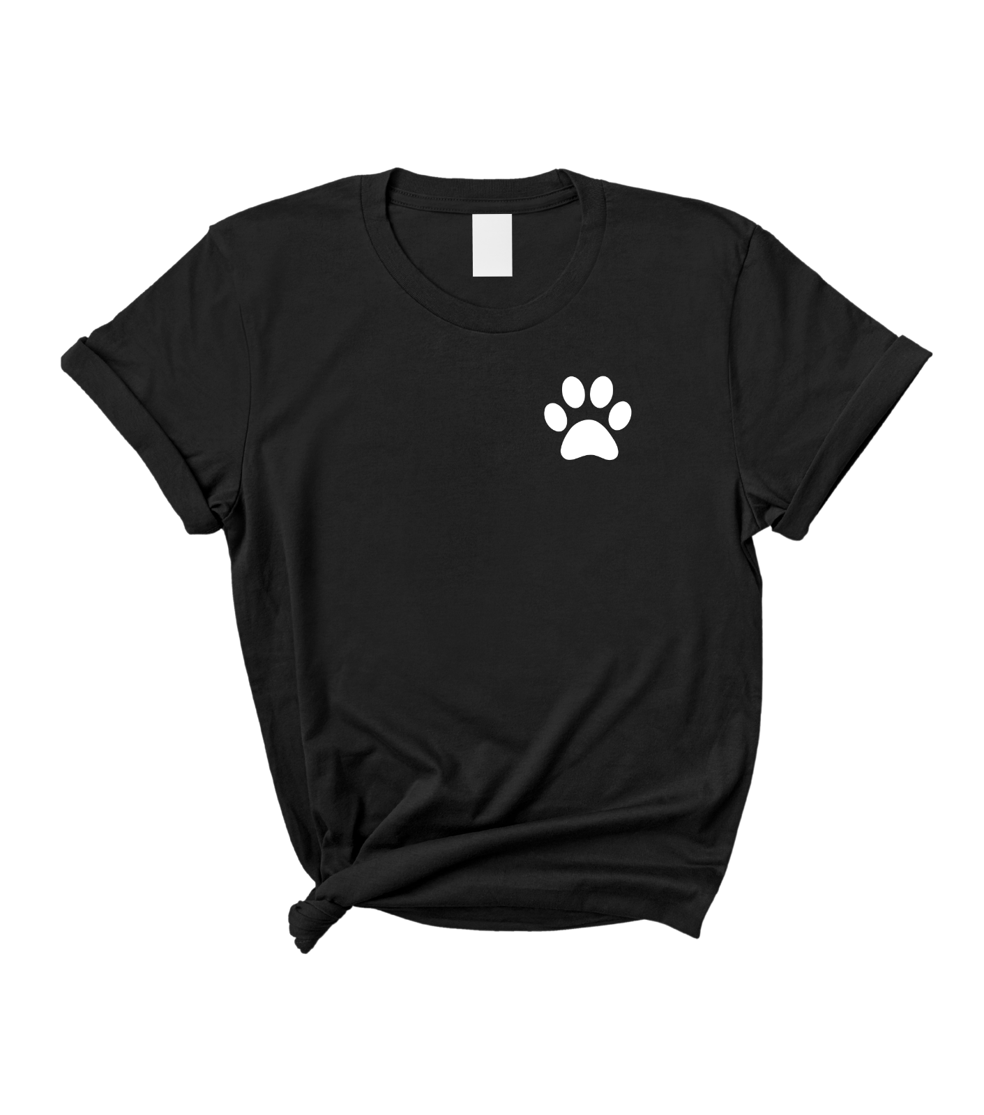 Animal Paw Cute Dog Cat Women's Black Graphic T-Shirt Top