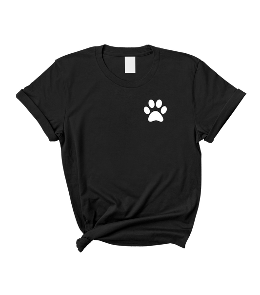 Animal Paw Cute Dog Cat Women's Black Graphic T-Shirt Top