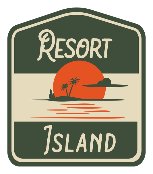 Retro Island Vintage Vinyl Decal Sticker - 3 Pack