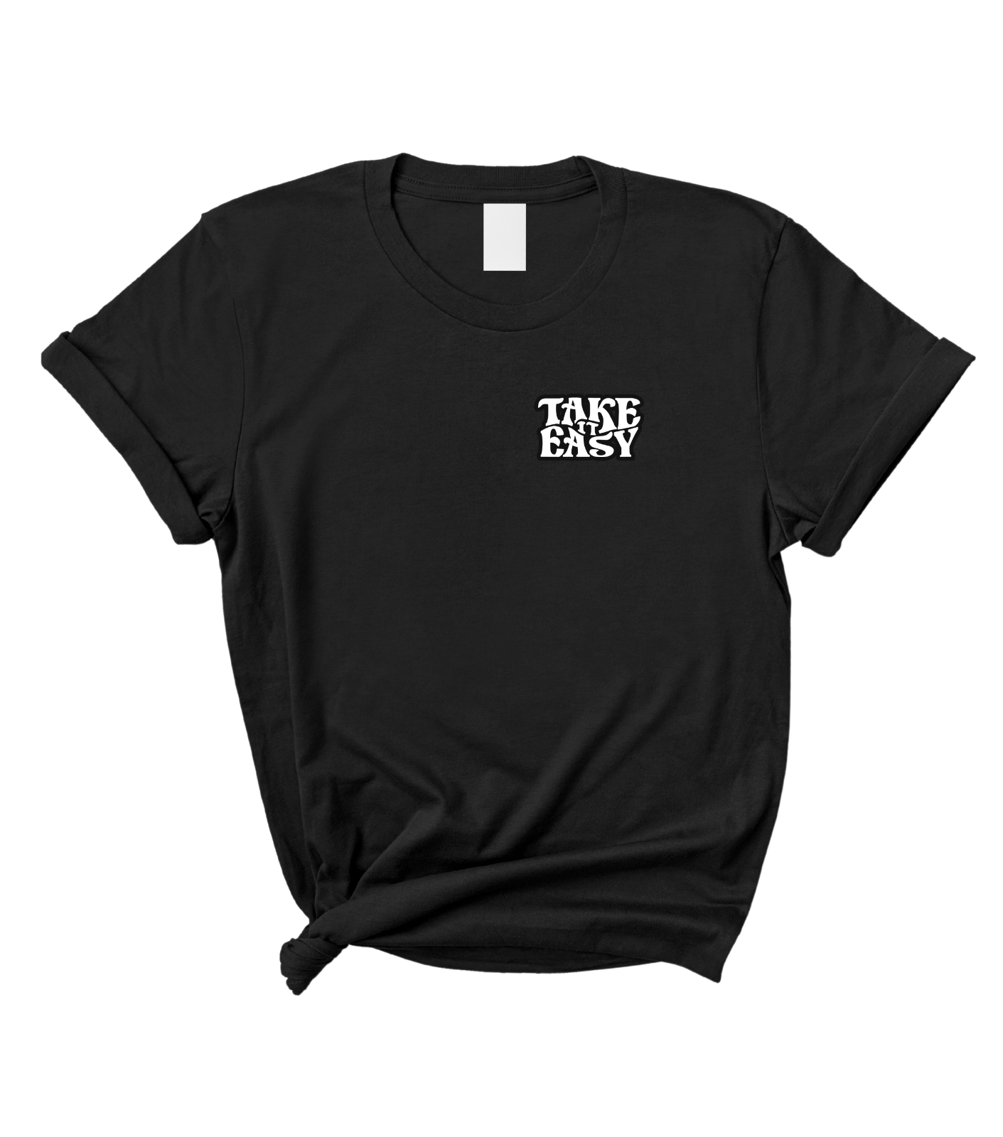 Take It Easy Cute Women's Black Graphic T-Shirt Top