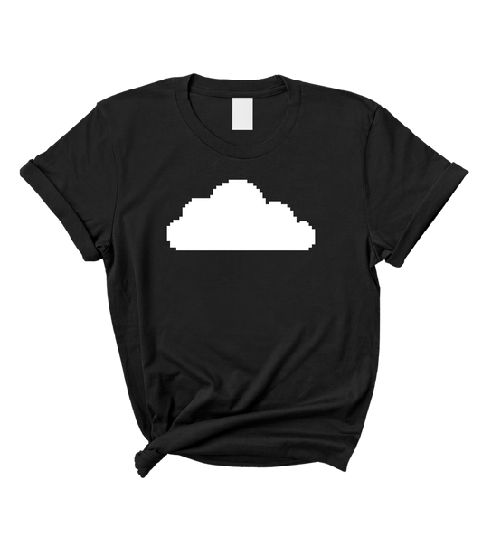 8 Bit Cloud Cute Women's Black Graphic T-Shirt Top