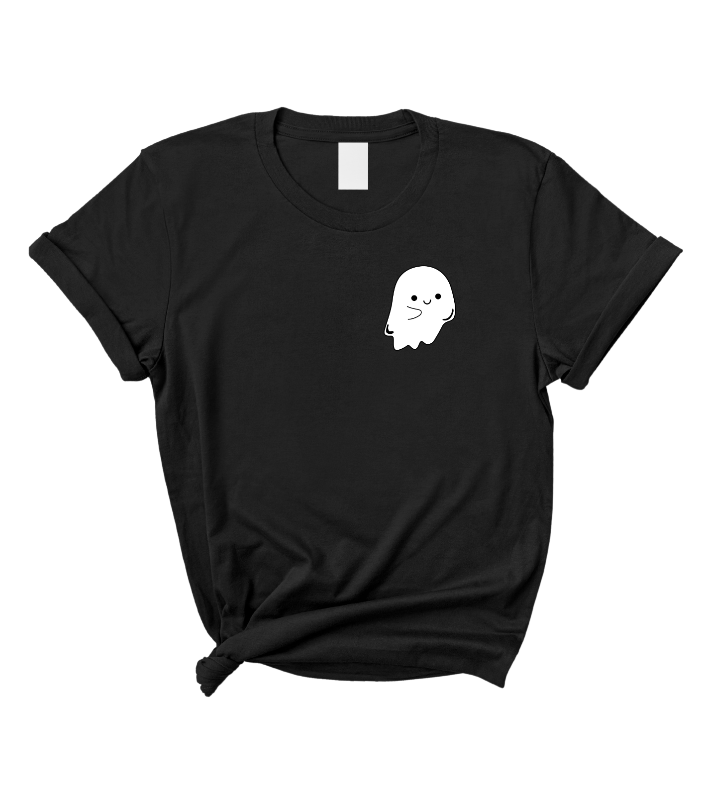 Cute Ghost Women's Black Graphic T-Shirt Top