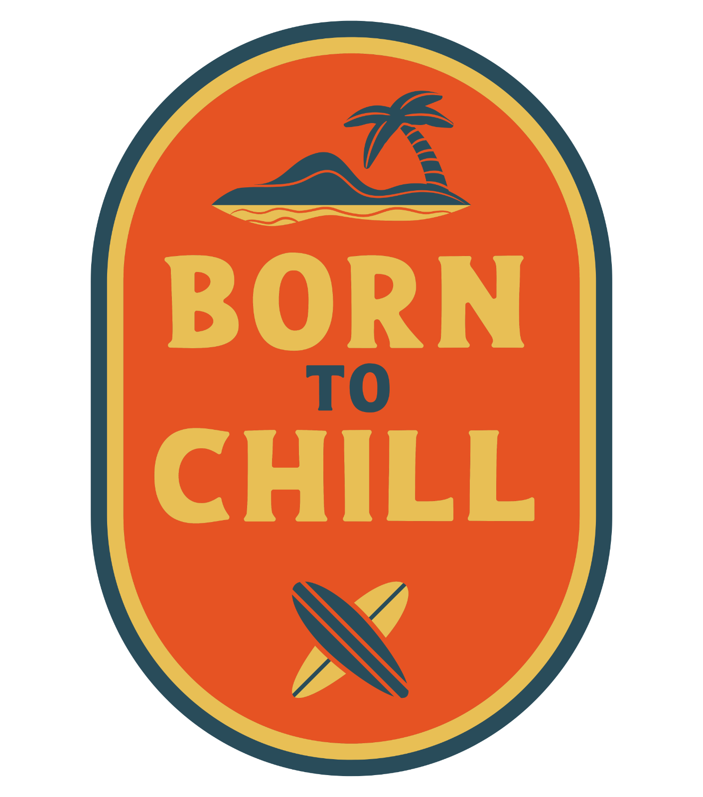 Born To Chill Retro Vintage Vinyl Decal Sticker - 5 pack