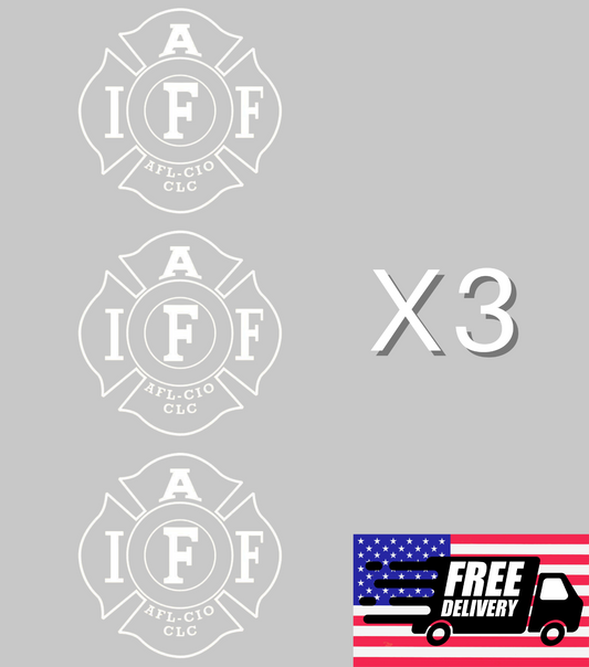 3" IAFF die dye cut new vinyl Decal sticker fire fighter - 3 Pack