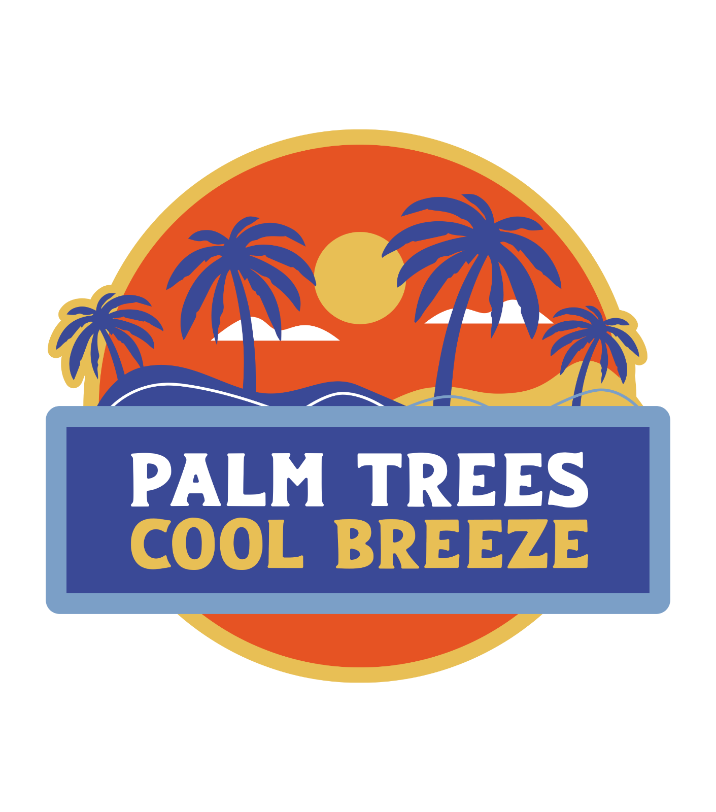 Palm Trees Retro Vinyl Decal Sticker - 3 Pack