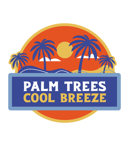 Palm Trees Retro Vinyl Decal Sticker - 3 Pack