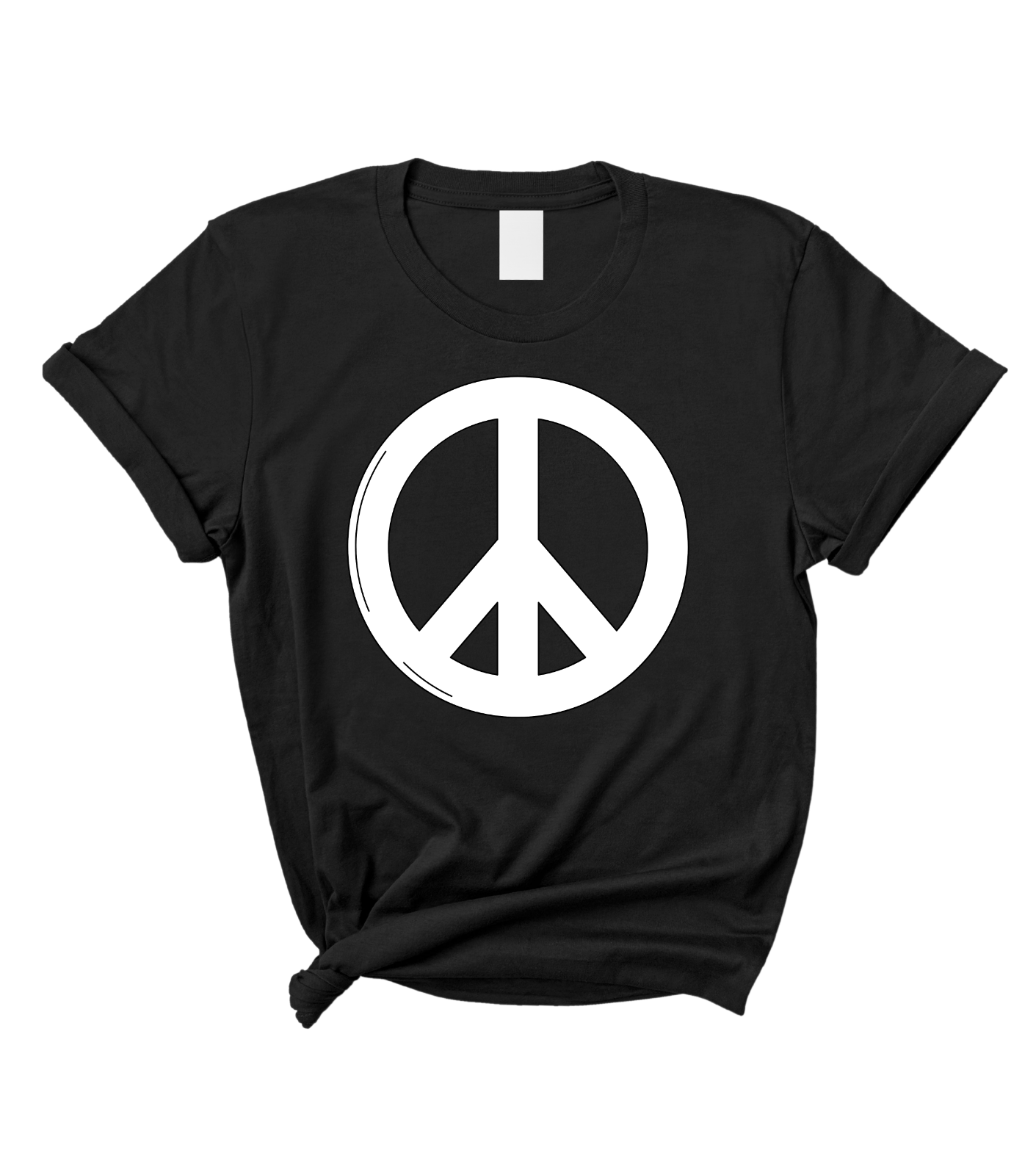 Cute Retro Peace Sign Women's Black Graphic T-Shirt Top